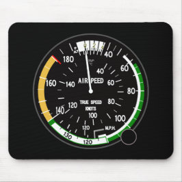 Vliegtuig vliegsnelheidsindicatielampje muismat