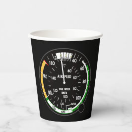 Vliegtuig vliegsnelheidsindicatielampje papieren bekers