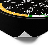 Vliegtuig vliegsnelheidsindicatielampje poster (Hoek)