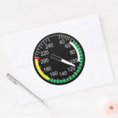 Vliegtuig-vliegsnelheidsindicator Ronde Sticker (Envelop)