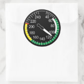 Vliegtuig-vliegsnelheidsindicator Ronde Sticker (Tas)