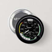Vliegtuig vliegsnelheidsmeter ronde button 5,7 cm (Voorkant /achterkant)