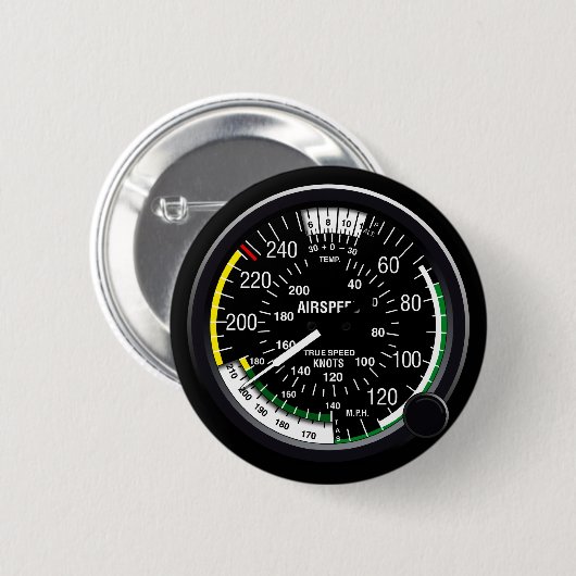 Vliegtuig vliegsnelheidsmeter ronde button 5,7 cm (Voorkant /achterkant)