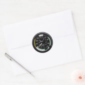 Vliegtuig vliegsnelheidsmeter ronde sticker (Envelop)