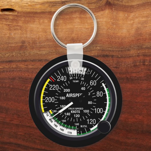 Vliegtuig vliegsnelheidsmeter sleutelhanger (Voorkant)