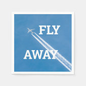 Vliegtuig vliegt in de blauwe lucht servet (Voorkant)