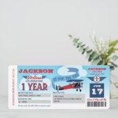 Vliegtuig, vliegticket, instapkaart, eerste verjaa kaart (Staand voorkant)