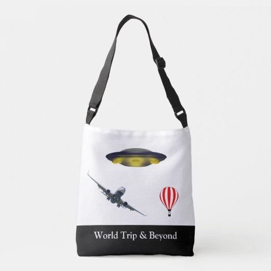 Vliegtuig, vliegtuig en heteluchtballon crossbody tas (Achterkant)