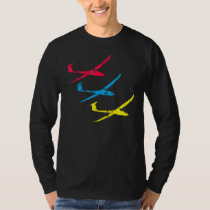 Vliegtuig Vliegtuig Glider Vliegtuig Piloot Retro T-shirt