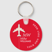 Vliegtuig Vliegtuig Red Aero Pilot Sleutelhanger (Voorkant)