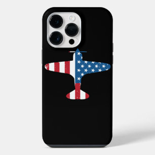Vliegtuig Vliegtuig USA Vlag Veteraan Piloot Cadea iPhone 14 Pro Max Hoesje