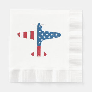 Vliegtuig Vliegtuig USA Vlag Veteraan Piloot Cadea Servet