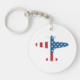 Vliegtuig Vliegtuig USA Vlag Veteraan Piloot Cadea Sleutelhanger