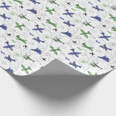 Vliegtuig Vliegtuig verjaardagsfeestje Cadeaupapier (Hoek)