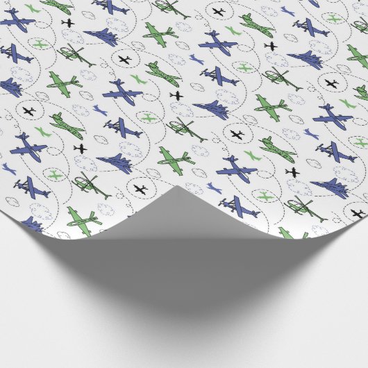 Vliegtuig Vliegtuig verjaardagsfeestje Cadeaupapier (Hoek)