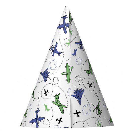 Vliegtuig Vliegtuig verjaardagsfeestje Feesthoedjes (Achterkant)