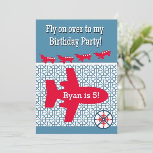 Vliegtuig Vliegtuigdag - uitnodiging (Staand voorkant)