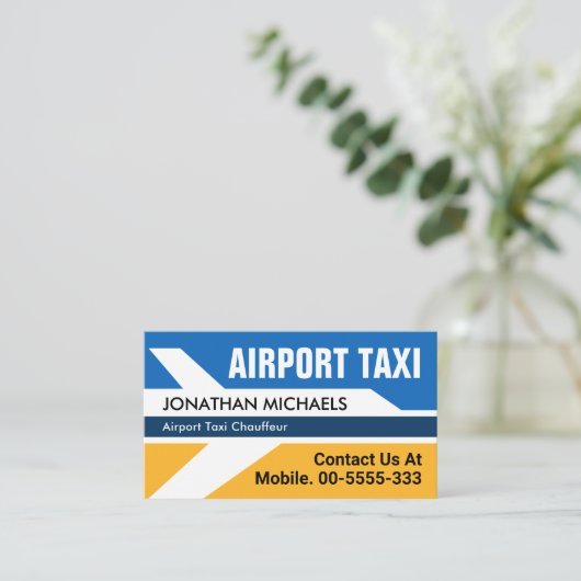 Vliegtuig Vliegveld Taxi Service Visitekaartje (Staand voorkant)