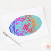 VLIEGTUIG, VLOEISBARE KLEUR STICKERS Ovaal BLAD (Envelop)