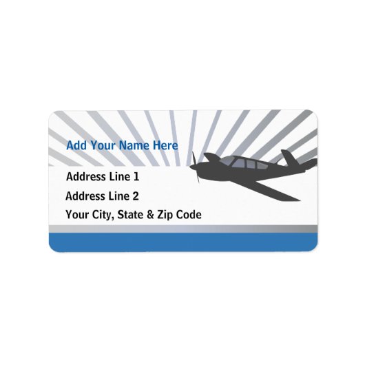 Vliegtuig voor beukenvliegtuigen etiket (Voorkant)