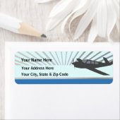 Vliegtuig voor beukenvliegtuigen etiket (Insitu)