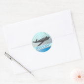 Vliegtuig voor beukenvliegtuigen ronde sticker (Envelop)