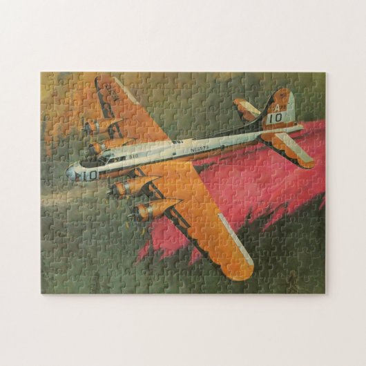Vliegtuig voor brandbestrijding in actie Legpuzzel (Horizontaal)