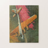 Vliegtuig voor brandbestrijding in actie Legpuzzel (Verticaal)