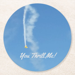  vliegtuig voor de luchtvaart ronde kartonnen onderzetter