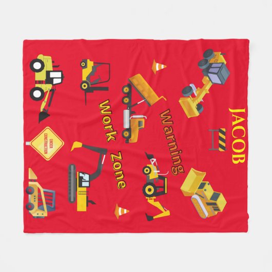 Vliegtuig voor de sectie Bouw- en graafwerkzaamhed Fleece Deken (Voorkant (Horizontaal))