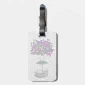 Vliegtuig voor de vlinder 2 Paars en groen Bagagelabel (Achterkant verticaal)