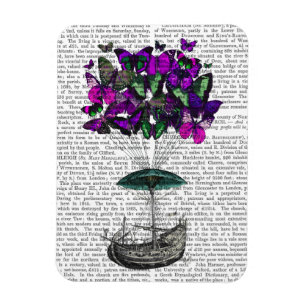 Vliegtuig voor de vlinder 2 Paars en groen Magneet