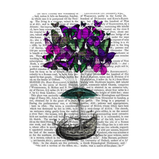 Vliegtuig voor de vlinder 2 Paars en groen Magneet (Verticaal)