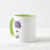 Vliegtuig voor de vlinder 2 Paars en groen Mok (Voorkant links)