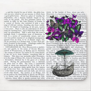 Vliegtuig voor de vlinder 2 Paars en groen Muismat