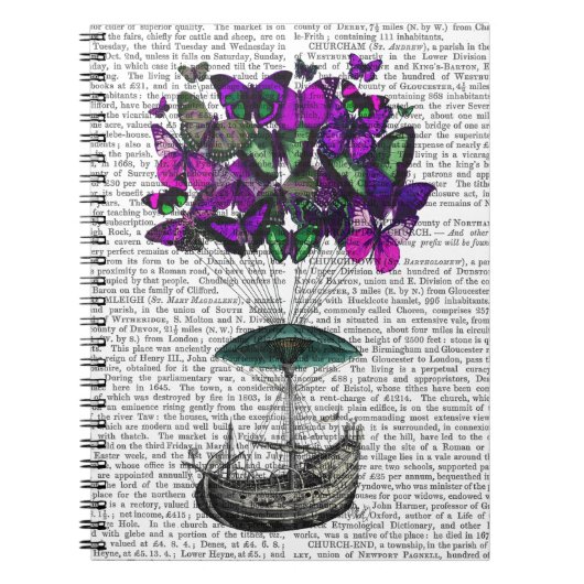 Vliegtuig voor de vlinder 2 Paars en groen Notitieboek (Voorkant)