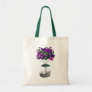 Vliegtuig voor de vlinder 2 Paars en groen Tote Bag