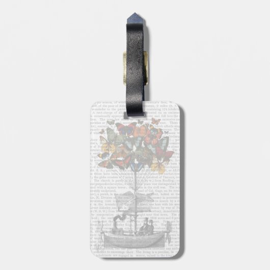 Vliegtuig voor de vlinder bagagelabel (Achterkant verticaal)