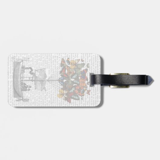 Vliegtuig voor de vlinder bagagelabel (Achterkant horizontaal)