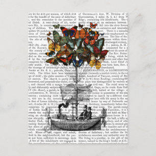 Vliegtuig voor de vlinder briefkaart