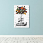 Vliegtuig voor de vlinder canvas afdruk (Insitu (Houten vloer))