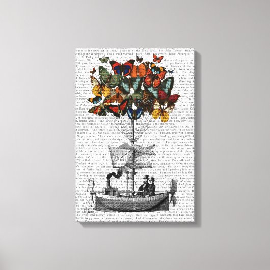 Vliegtuig voor de vlinder canvas afdruk (Voorkant)