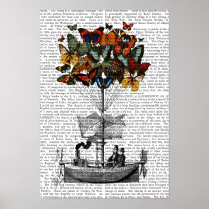 Vliegtuig voor de vlinder poster