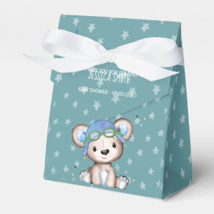 Vliegtuig voor digitale Waterverf Pilot Teddy Bear Bedankdoosjes