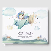 Vliegtuig voor digitale Waterverf Pilot Teddy Bear Gastenboek (Voorkant)