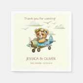 Vliegtuig voor digitale Waterverf Pilot Teddy Bear Servet (Voorkant)