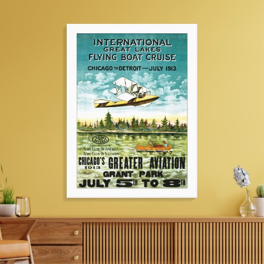 Vliegtuig voor grote meren - XL Canvas Afdruk (Insitu (Woonkamer))