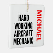 Vliegtuig voor hard werken keramisch ornament (Rechts)