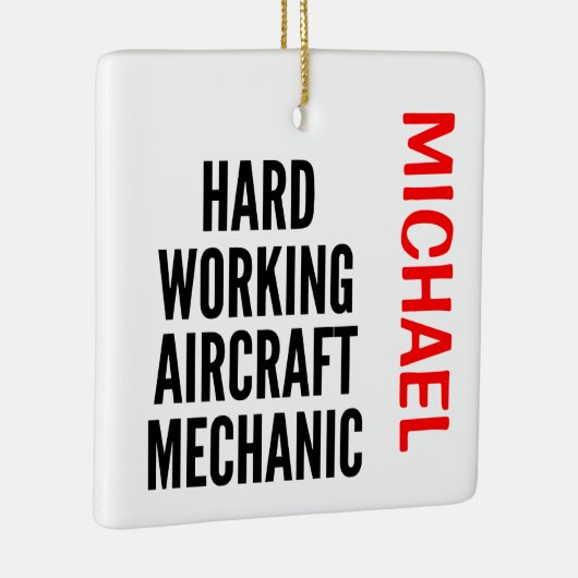 Vliegtuig voor hard werken keramisch ornament (Rechts)
