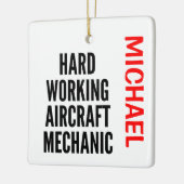 Vliegtuig voor hard werken keramisch ornament (Links)